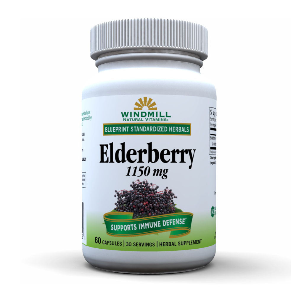 Windmill Vitamins Natural Vitamins Elderberry 1150 Mg Capsules, 60 Ea